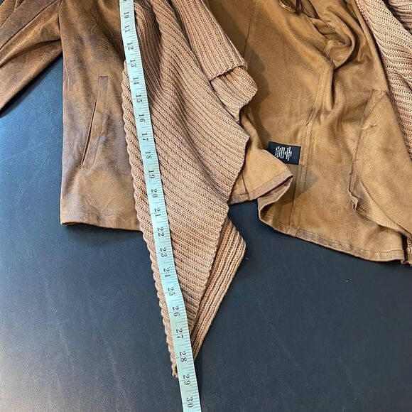 Context Women's Sweater Jacket Open‎ Fron Shawl Drape Distressed Natural Small - Picture 8 of 8